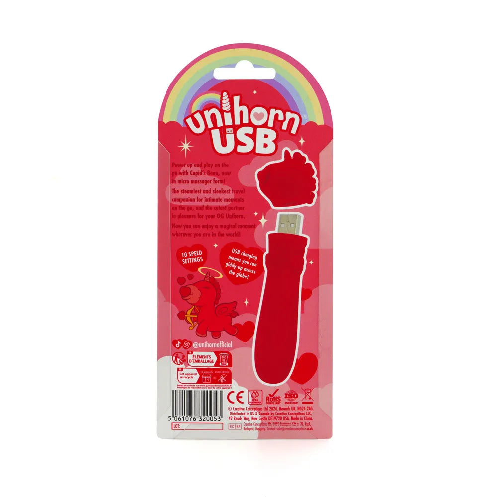 Unihorn - USB Bullet - Cupid's Beau - USB Rechargeable Vibrating Bullet - Take A Peek