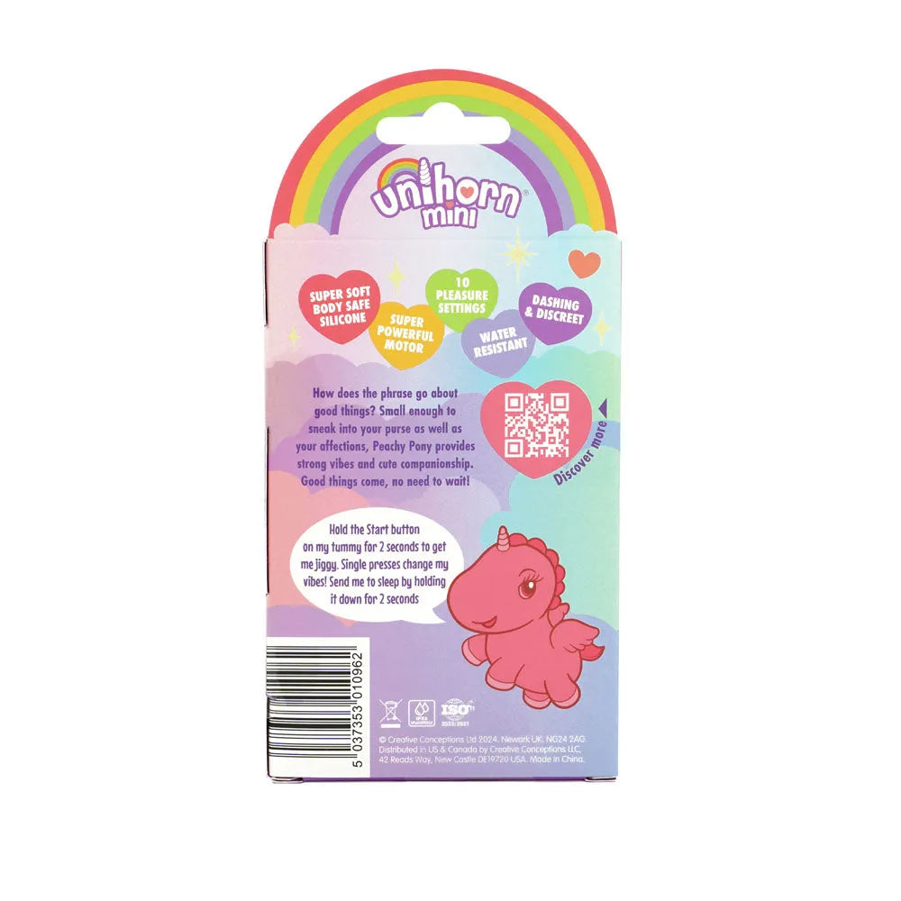 Unihorn Mini - Peachy Pony - Peach USB Rechargeable Stimulator - Take A Peek