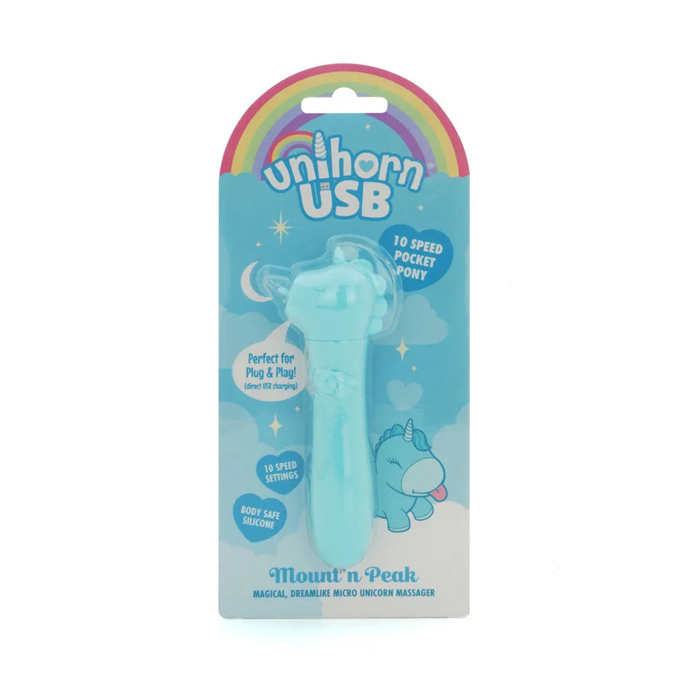 Unihorn - USB Bullet - Mount'n Peak - Teal USB Rechargeable Vibrating Bullet - Take A Peek