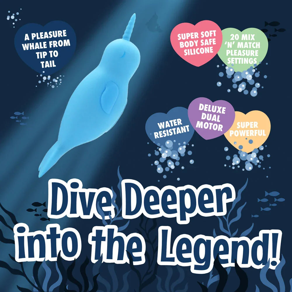 Unihorn of the Sea - Neigh Mo - The Narwhal - USB Rechargeable Dual Motor Stimulator - Take A Peek