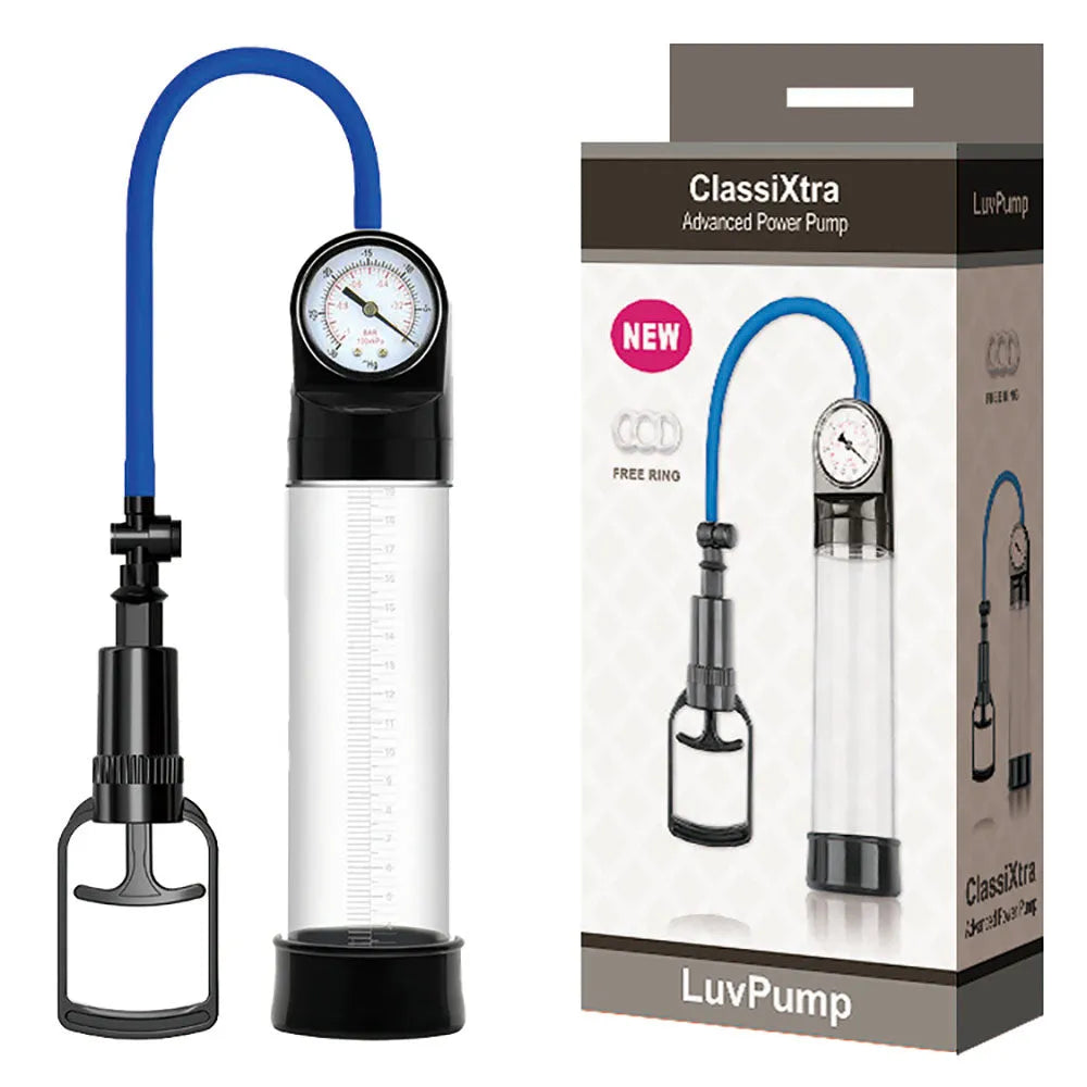 LuvPump ClassiXtra Advanced Power Pump - Penis Pump with Pressure Gauge - Take A Peek