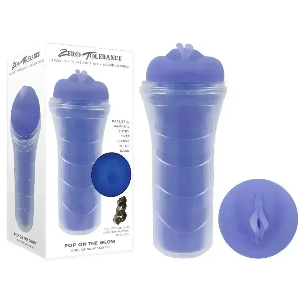 Zero Tolerance POP ON THE GLOW - Glow in Dark Vagina Stroker - Take A Peek