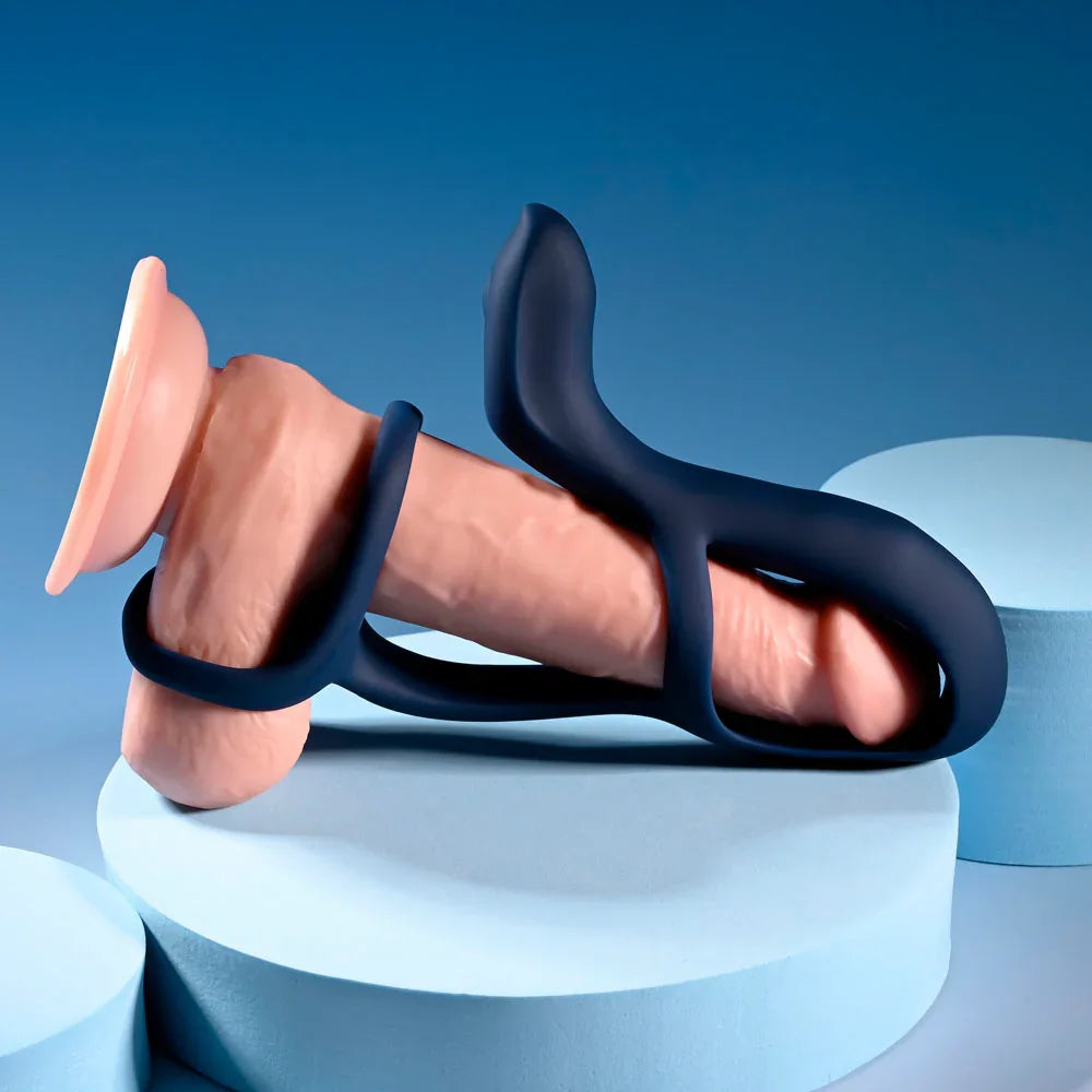 Zero Tolerance BIG TIME - Navy USB Rechargeable Vibrating Penis Sleeve with Wireless Remote - Take A Peek