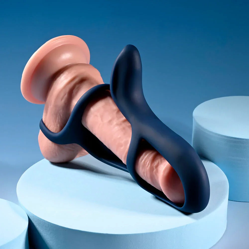 Zero Tolerance BIG TIME - Navy USB Rechargeable Vibrating Penis Sleeve with Wireless Remote - Take A Peek