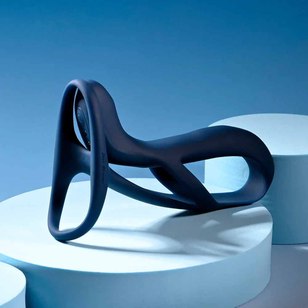 Zero Tolerance BIG TIME - Navy USB Rechargeable Vibrating Penis Sleeve with Wireless Remote - Take A Peek