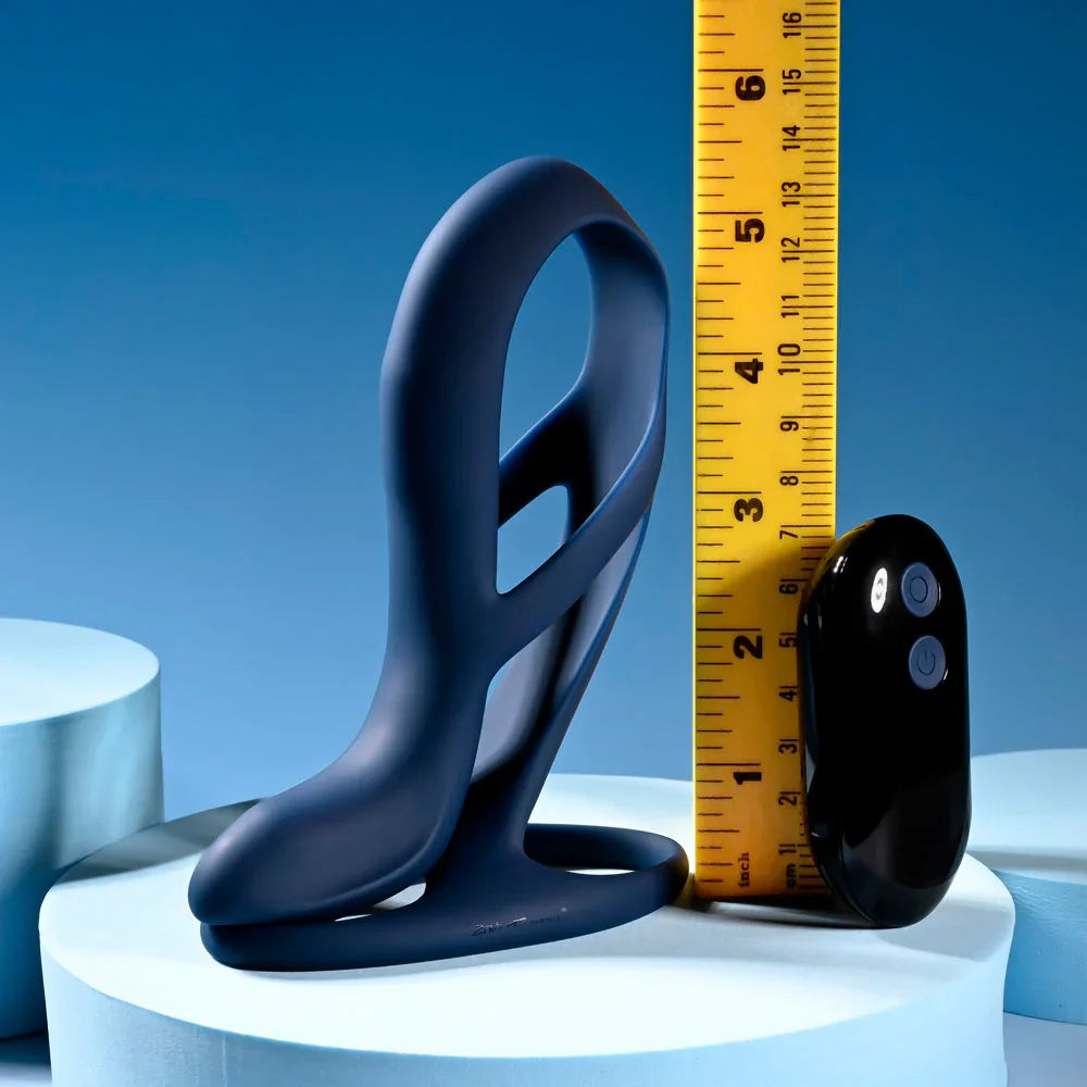 Zero Tolerance BIG TIME - Navy USB Rechargeable Vibrating Penis Sleeve with Wireless Remote - Take A Peek