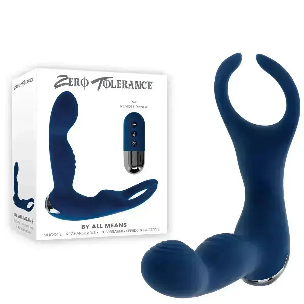 Zero Tolerance BY ALL MEANS - 13.4 cm USB Rechargeable Prostate Massager with Cock Ring - Take A Peek