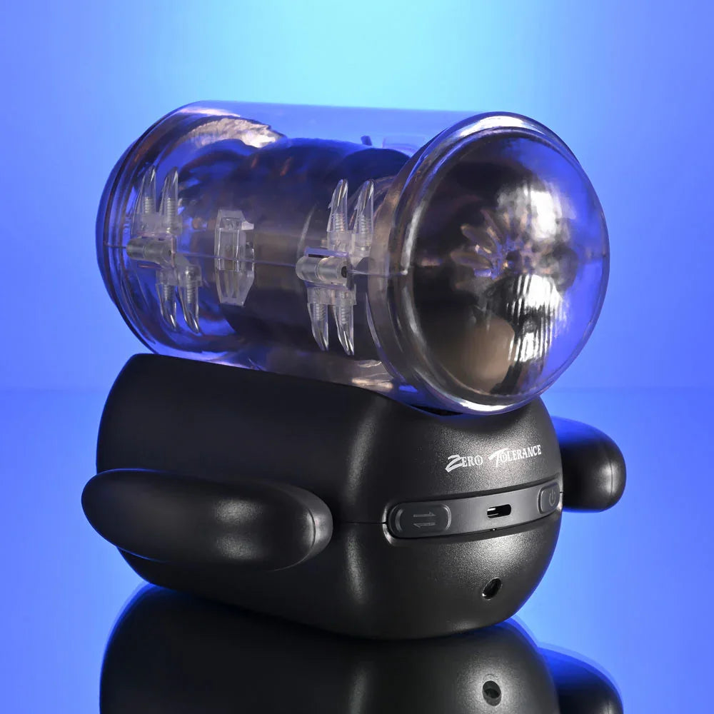 Zero Tolerance HOLD ME TIGHT - USB Rechargeable Vibrating Auto Stroker with Phone Holder - Take A Peek