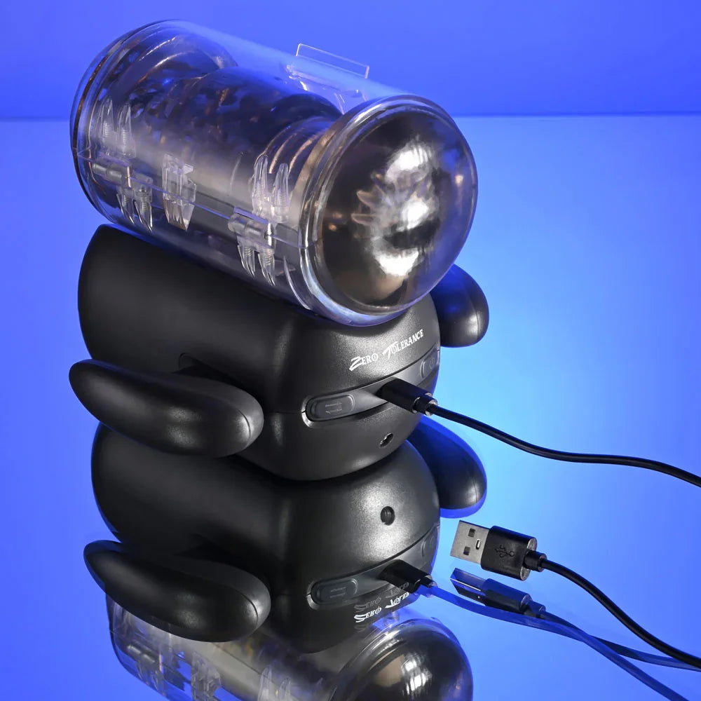 Zero Tolerance HOLD ME TIGHT - USB Rechargeable Vibrating Auto Stroker with Phone Holder - Take A Peek