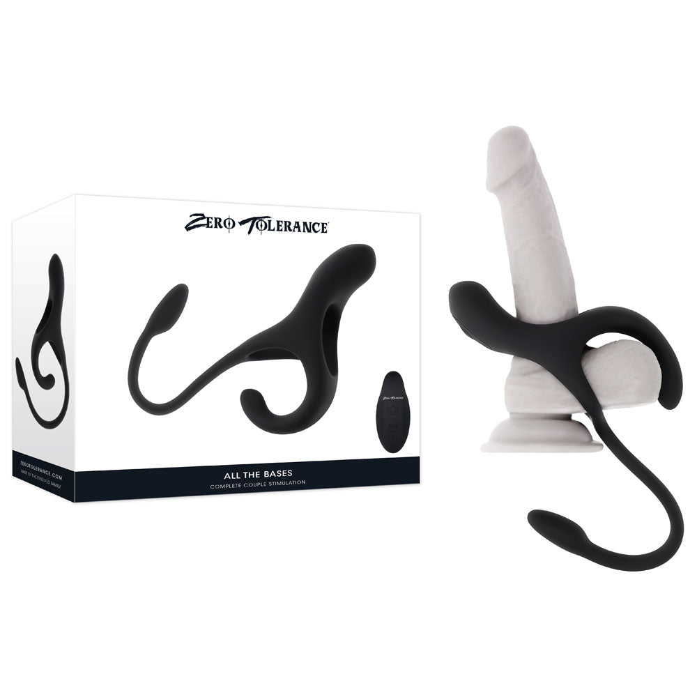 Zero Tolerance ALL THE BASES - USB Rechargeable Vibrating Cock Ring with Wireless Remote - Take A Peek