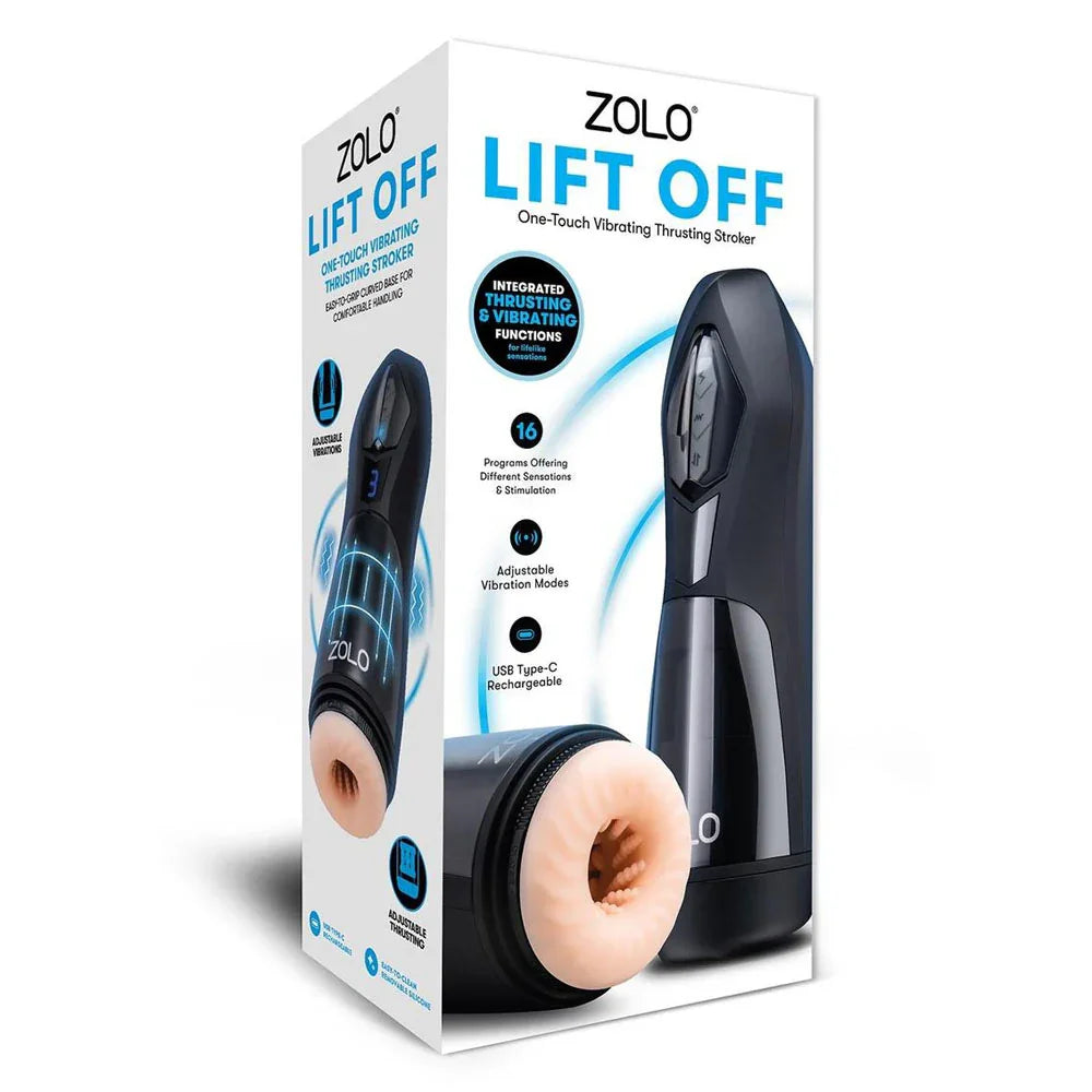 Zolo Lift Off - USB Rechargeable Vibrating and Thrusting Auto Stroker - Take A Peek