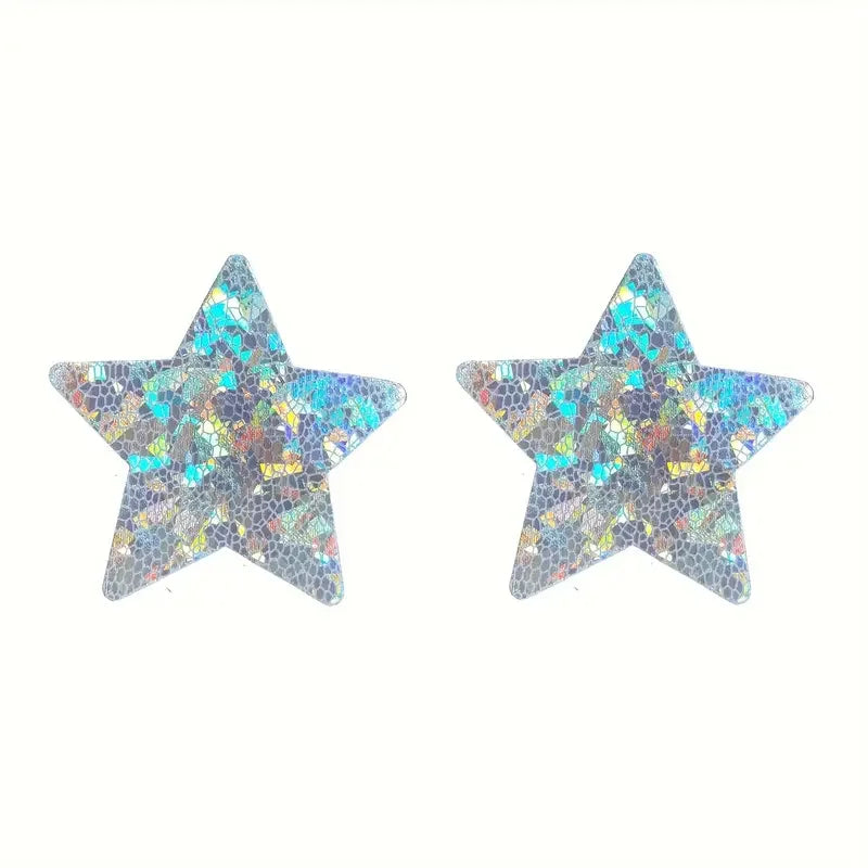 SILVER CRYSTAL STAR NIPPLE PASTIES - Take A Peek