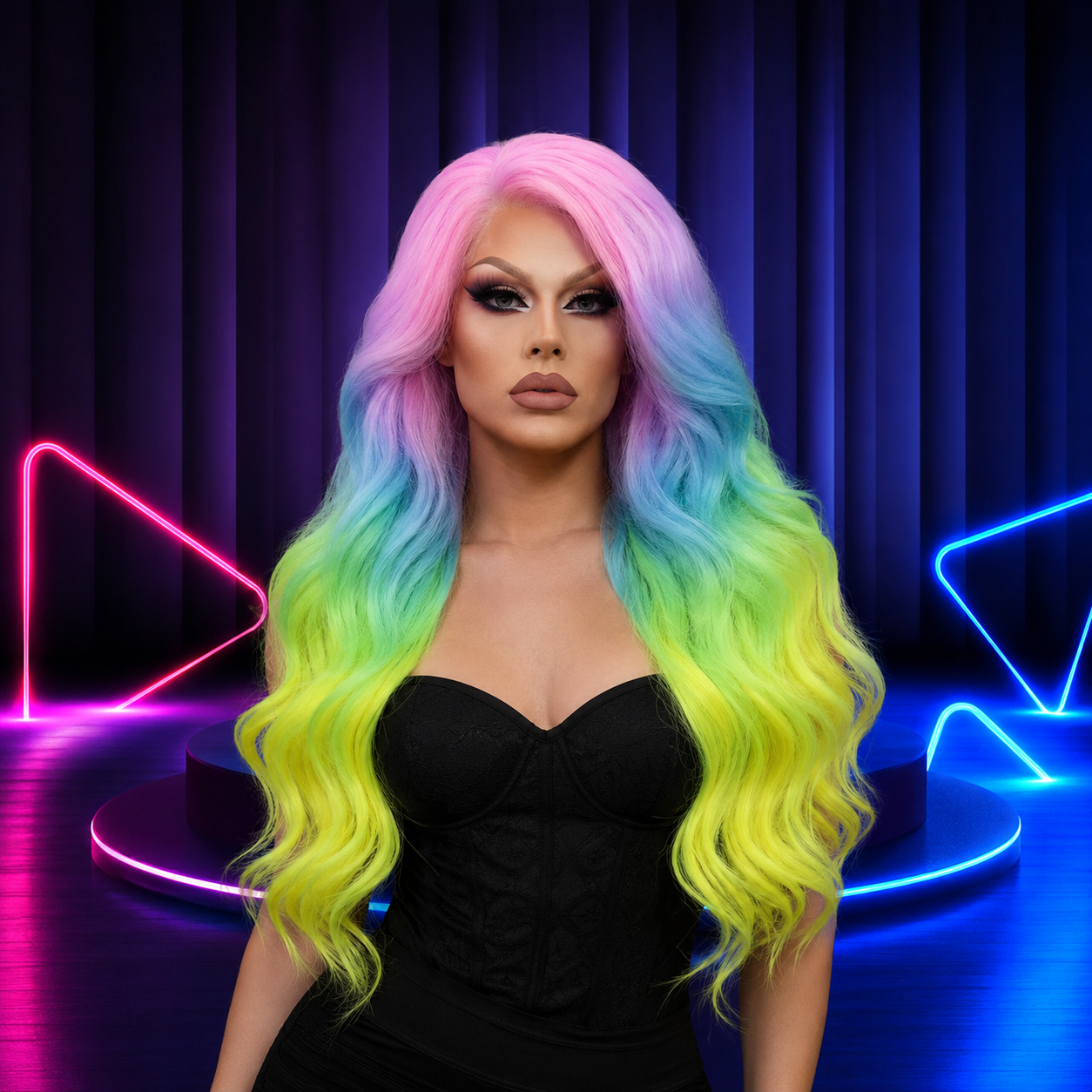 Premium lace front wig for drag queens in Australia with natural hairline and volume.