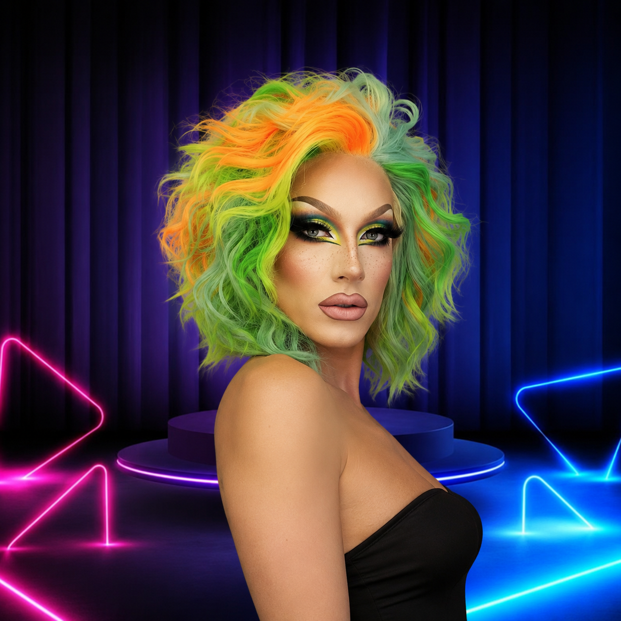 Premium lace front wig for drag queens in Australia with natural hairline and volume.