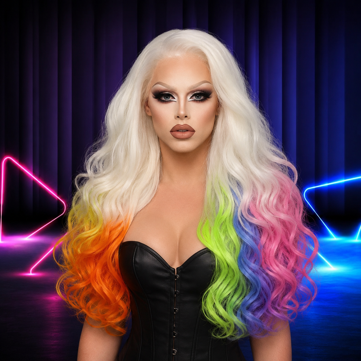 Premium lace front wig for drag queens in Australia with natural hairline and volume.
