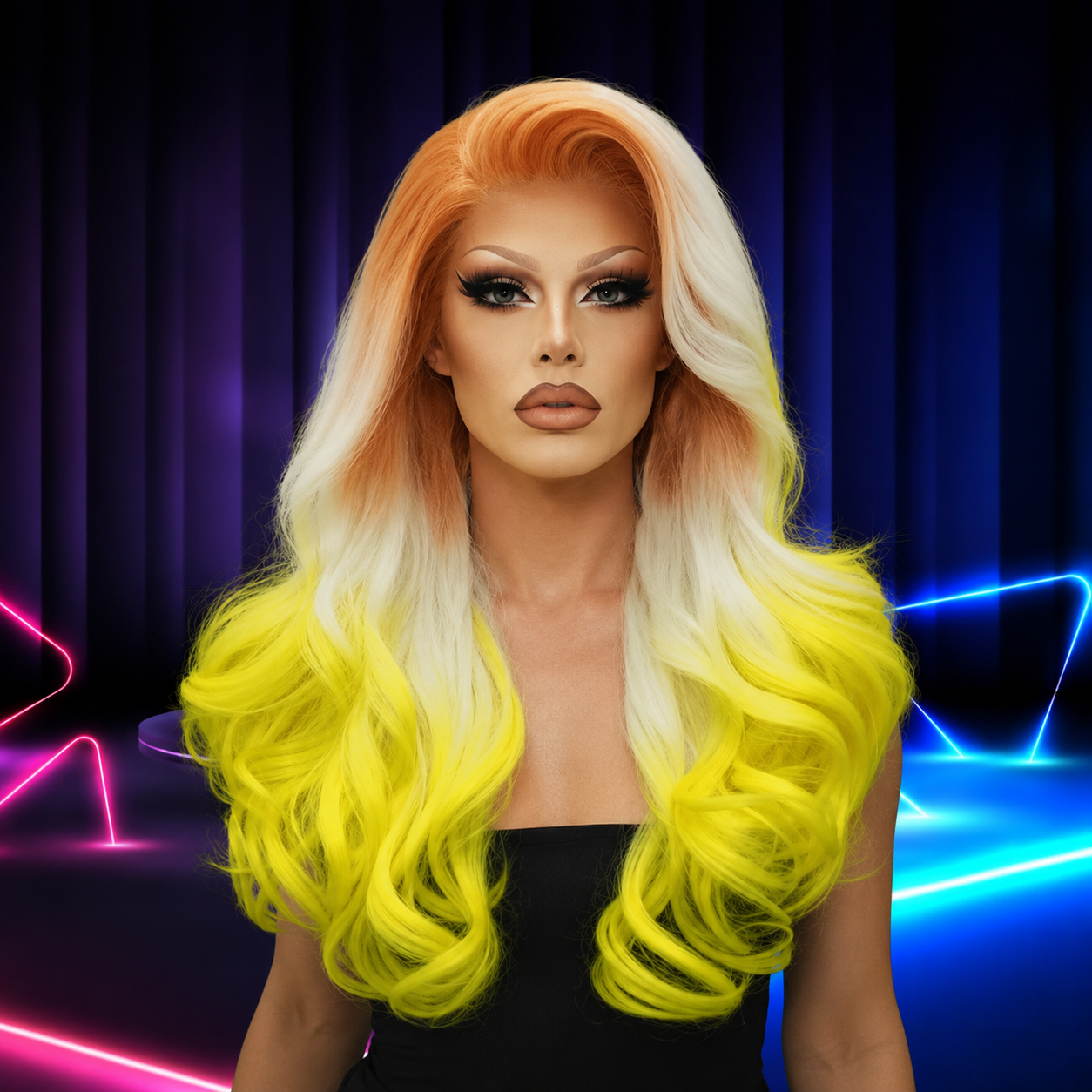 Premium lace front wig for drag queens in Australia with natural hairline and volume.