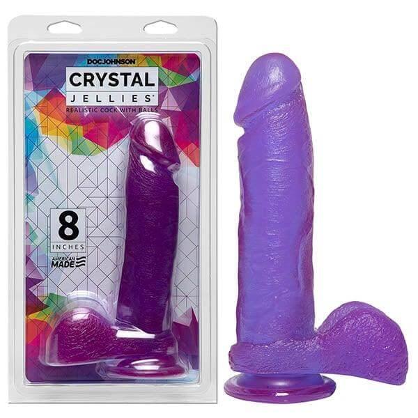 Crystal Jellies 8'' Realistic Cock with Balls - Take A Peek