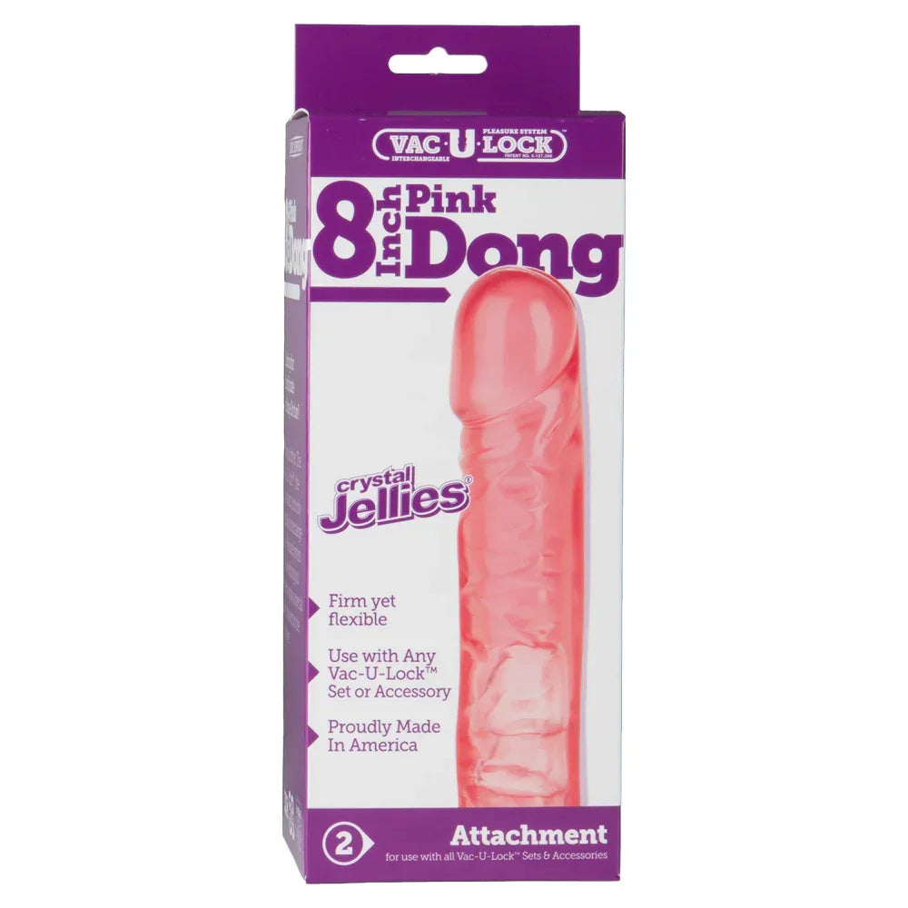 Vac-U-Lock Attachment - Crystal Jelly Dong Pink 8" - Take A Peek