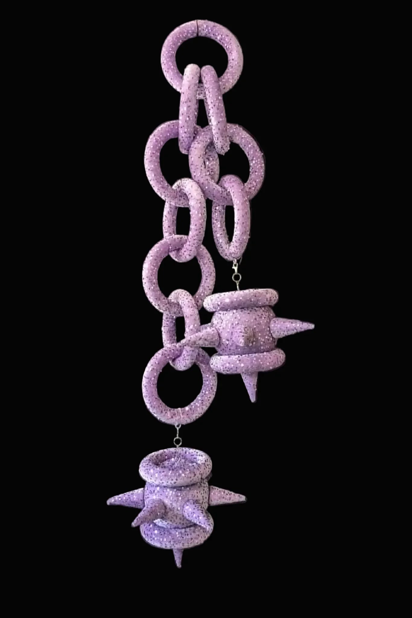 LILAC SEQUIN CHAIN SPIKE BALL WITH RINGS - Take A Peek