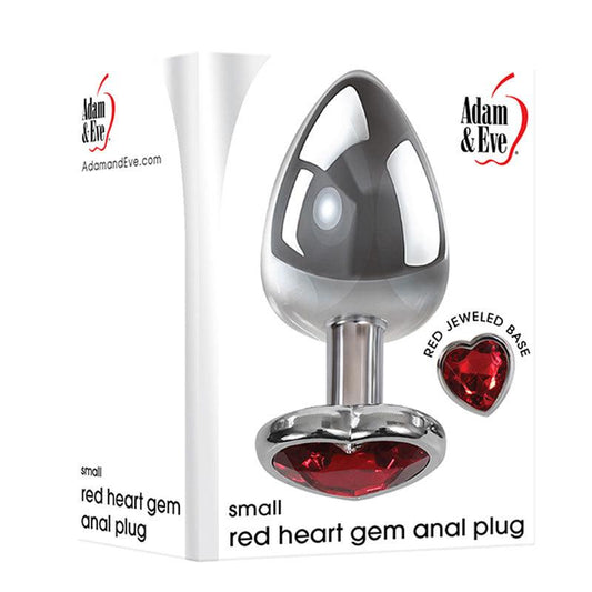 Adam & Eve Red Heart Gen Anal Plug - Small - Take A Peek