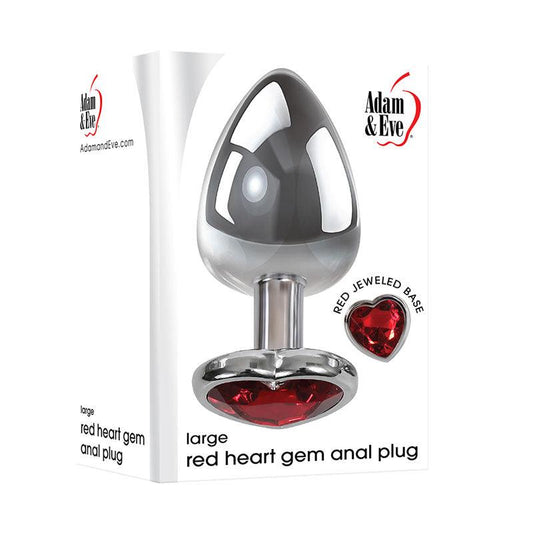 Adam & Eve Red Heart Gen Anal Plug - Large - Take A Peek