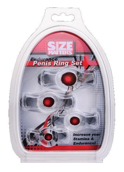 Endurance Clear 4 Ring Penis Set - Take A Peek