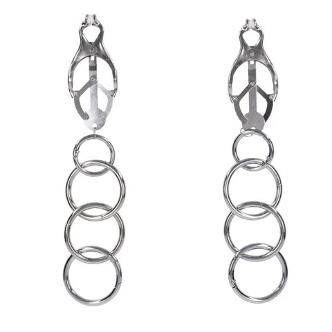 EDGE Tuggable Clover Clamps - Metal Nipple Restraints - Take A Peek