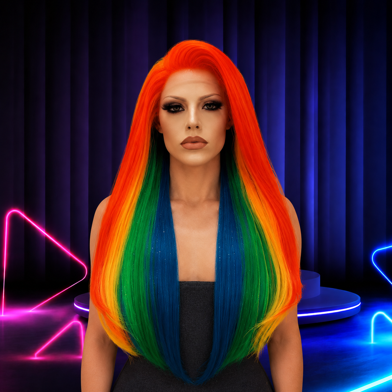 Premium lace front wig for drag queens in Australia with natural hairline and volume.
