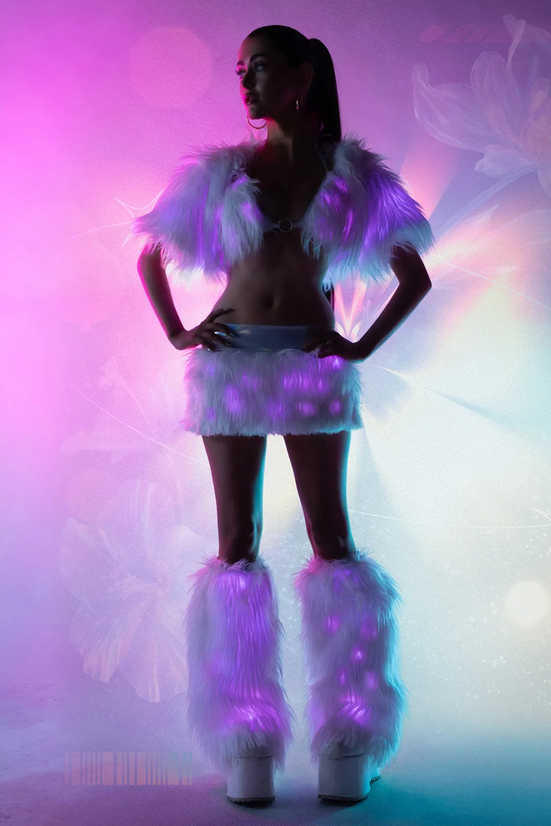JR233 - Light-Up Faux Fur Triangle Top - Take A Peek