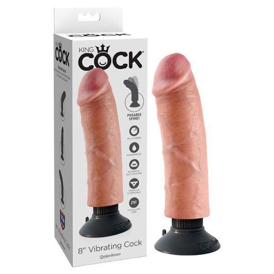 King Cock 8'' Vibrating Cock - Take A Peek
