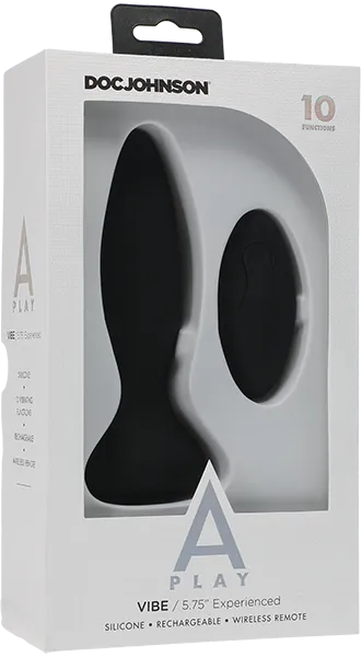 Vibe - Experienced - Rechargeable Silicone Anal Plug With Remote (Black) - Take A Peek