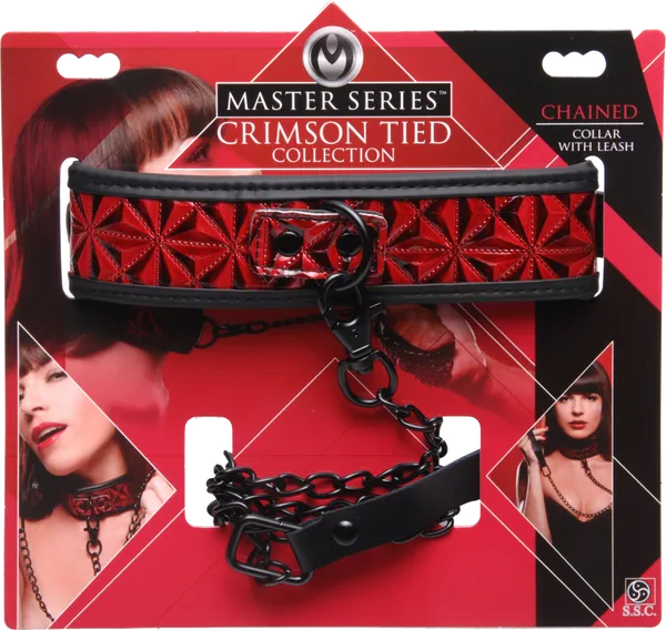 Crimson Tied Collar With Leash - Take A Peek