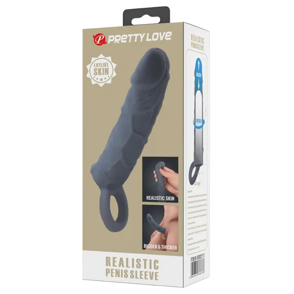 Realistic Penis Sleeve Veiny (Black) - Take A Peek