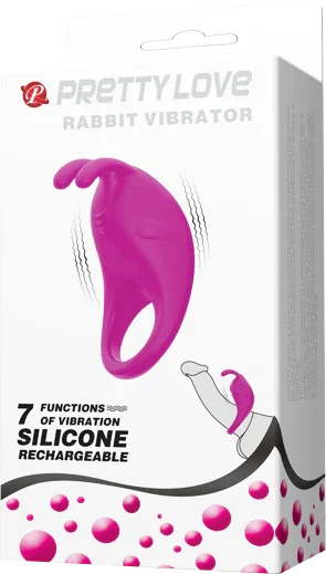 Rechargeable Rabbit Vibrator Cockring (Purple) - Take A Peek