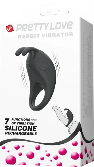 Rechargeable Rabbit Vibrator Cockring (Black) - Take A Peek