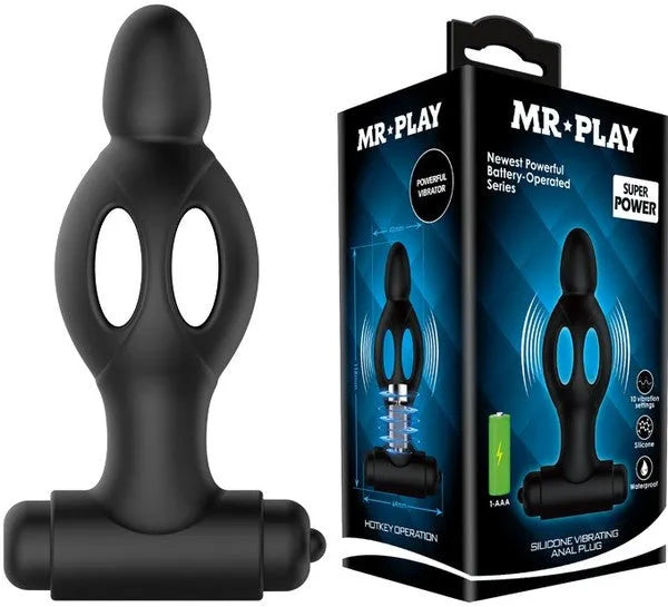 Silicone Vibrating Anal Plug (Black) - Take A Peek