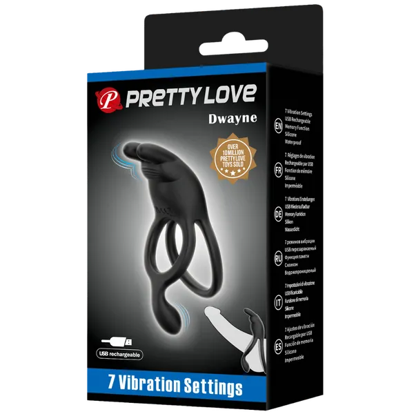 Rechargeable Dwayne Cockring (Black) - Take A Peek