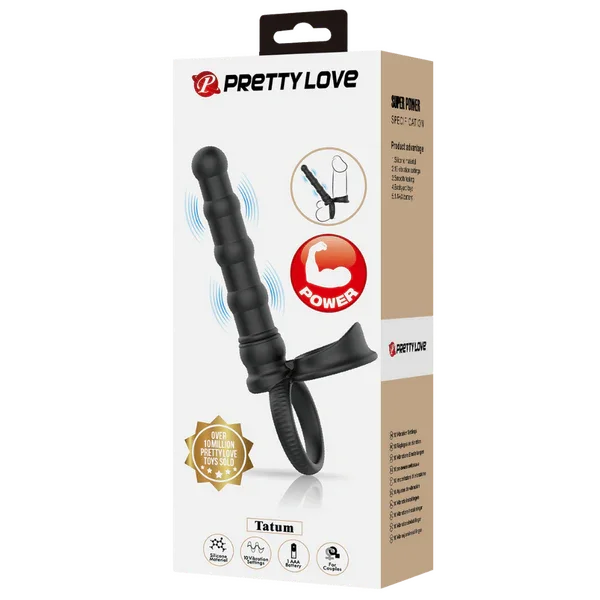 Tatum - Cockring with Anal Probe (Black)-BI-210375