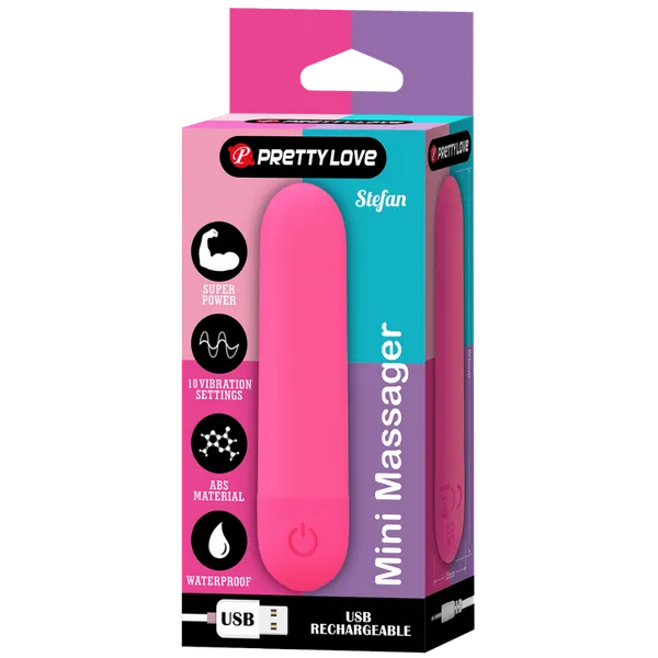 Stefan - Rechargeable Mini Massager (Neon Pink) - Take A Peek