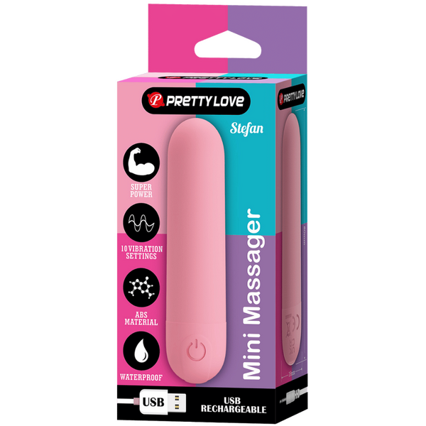Stefan - Rechargeable Mini Massager (Pink) - Take A Peek