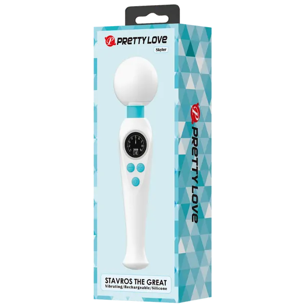 Rechargeable Wand - Skyler (White/Blue) - Take A Peek