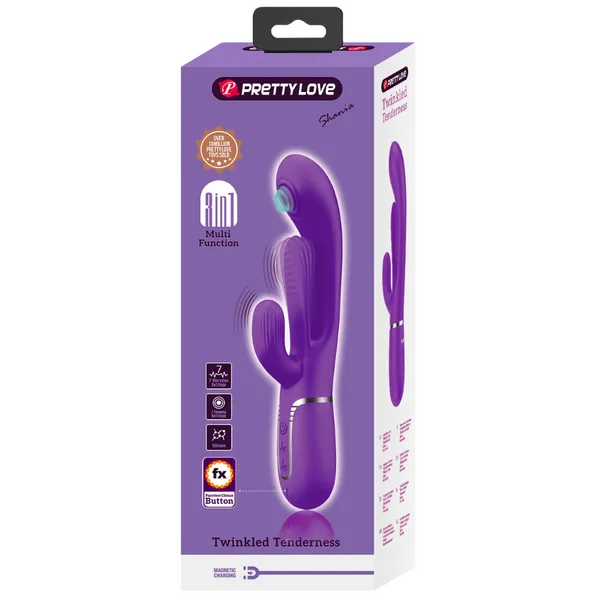 Shania - 4in1 Multi-function Vibrator (Dark Purple) - Take A Peek