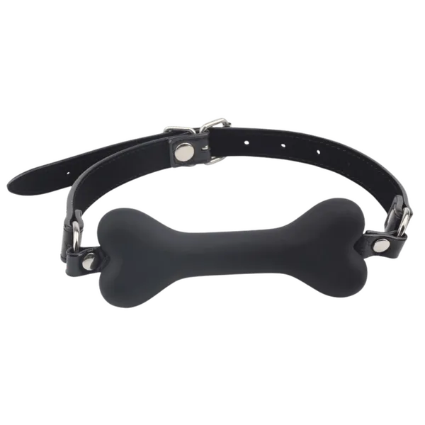 Doggie Bone Bit Gag (Black) - Take A Peek