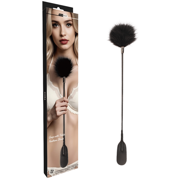 Crop with Tickle Feathers (Black)-CN-738300982