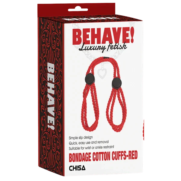 Bondage Cotton Cuffs (Red)-CN-887125275