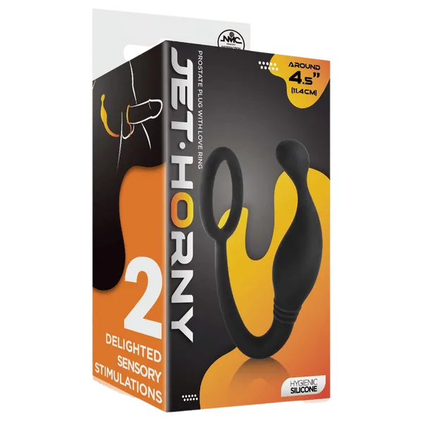Prostate Plug with Love Ring - 4.5" (Black) - Take A Peek