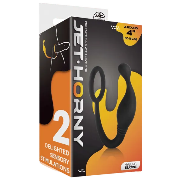 Prostate Plug with Love Ring - 4" (Black)-F06R029A00-010