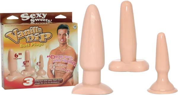 Vanilla Dip Butt Plugs (Flesh) - Take A Peek