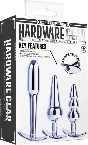 3 in 1 Metal Butt Plug Kit Set (Chrome)-FKQ025A000-219