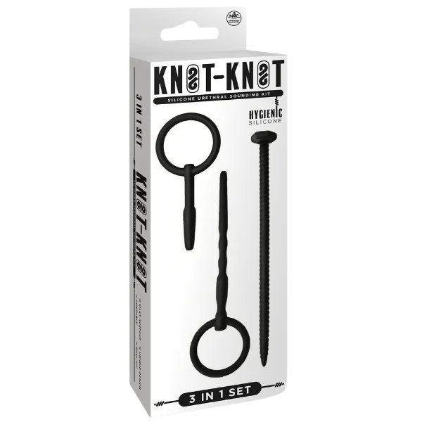 Silicone Urethal Sounding Kit - Screw (Black) - Take A Peek